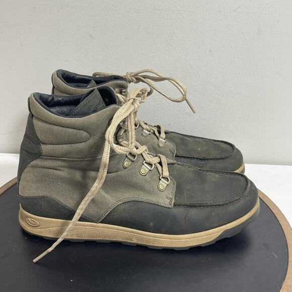 Chaco Other - Chaco Boots Mens Size 9.5 Green Olive Gray‎ Suede Leather Hiking Outdoor Shoes